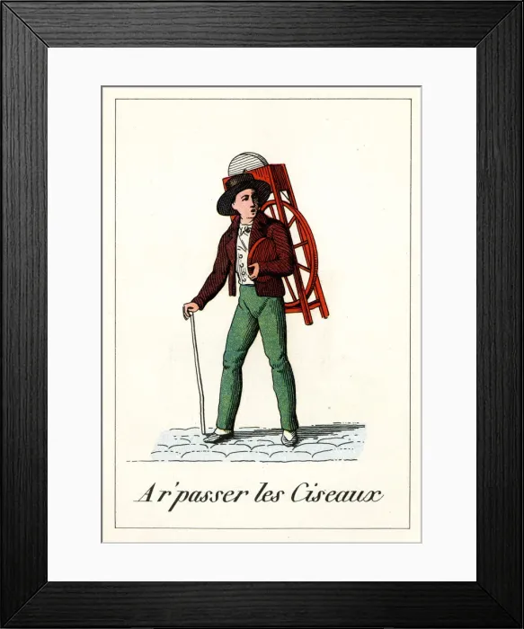 Framed Print : Cries of Paris - scissor sharpener Framed Print : Cries of Paris - scissor sharpener