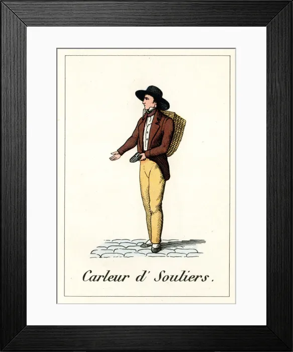 Framed Print : Cries of Paris - shoe repair man Framed Print : Cries of Paris - shoe repair man