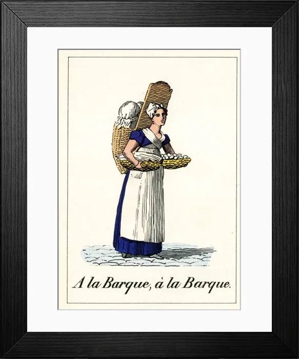 Framed Print : Cries of Paris - street trader with baskets Framed Print : Cries of Paris - street trader with baskets