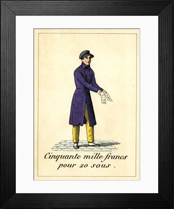 Framed Print : Cries of Paris - lottery ticket seller Framed Print : Cries of Paris - lottery ticket seller