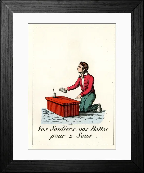 Framed Print : Cries of Paris - shoeshine boy Framed Print : Cries of Paris - shoeshine boy