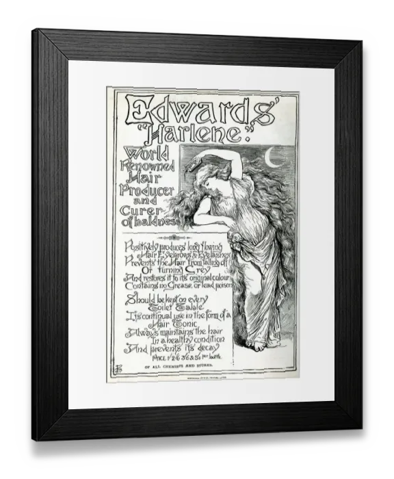Framed Print : Advert, Edwards Harlene, hair product Framed Print : Advert, Edwards Harlene, hair product
