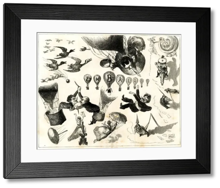 Framed Print : Cartoon, En Balloon Framed Print : Cartoon, En Balloon
