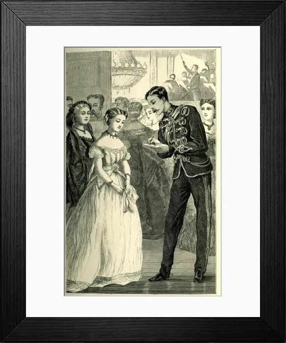 Framed Print : Filling her dance card, or first dance Framed Print : Filling her dance card, or first dance