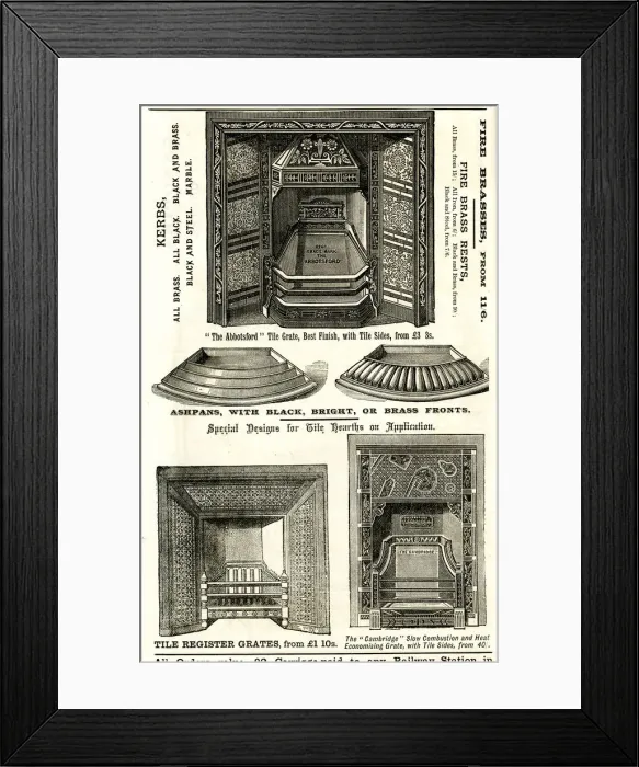 Framed Print : Fireplaces, Hearths, Grates and Kerbs Framed Print : Fireplaces, Hearths, Grates and Kerbs