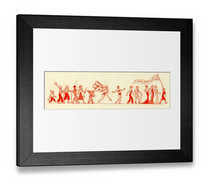 Framed Print : Frieze - Dame Fashion All the Year Around Framed Print : Frieze - Dame Fashion All the Year Around