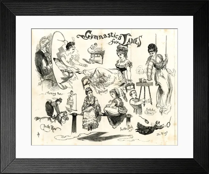 Framed Print : Cartoons, Gymnastics for Ladies Framed Print : Cartoons, Gymnastics for Ladies