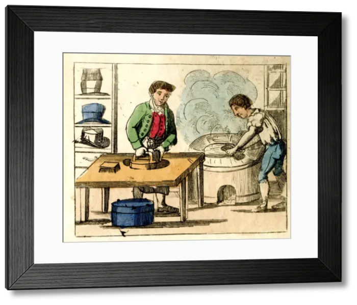Framed Print : Hat makers at work Framed Print : Hat makers at work