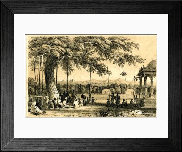 Framed Print : Headman of the village or portail holding his court Framed Print : Headman of the village or portail holding his court