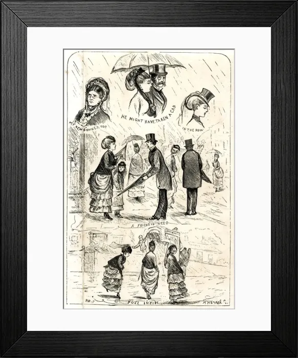 Framed Print : Comic sketches, In April Framed Print : Comic sketches, In April