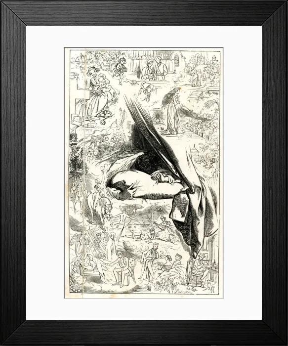 Framed Print : Comic illustration, In Dreamland Framed Print : Comic illustration, In Dreamland