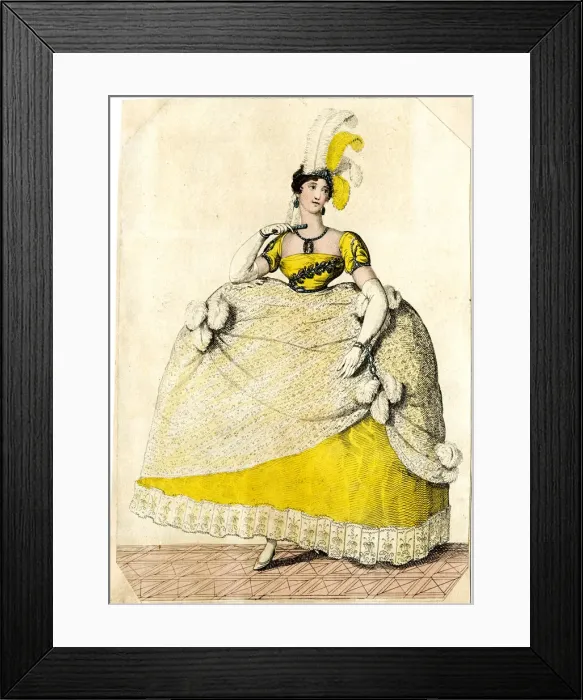 Framed Print : Lady in Court dress worn on His Majestys birthday Framed Print : Lady in Court dress worn on His Majestys birthday