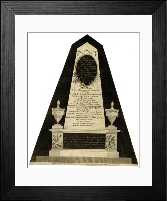 Framed Print : Memorial, at Portsea to the Crew of HMS Royal George Framed Print : Memorial, at Portsea to the Crew of HMS Royal George