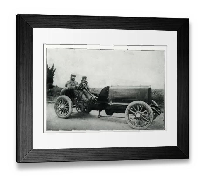 Framed Print : Mors car, world record holder, with Collomb driving Framed Print : Mors car, world record holder, with Collomb driving