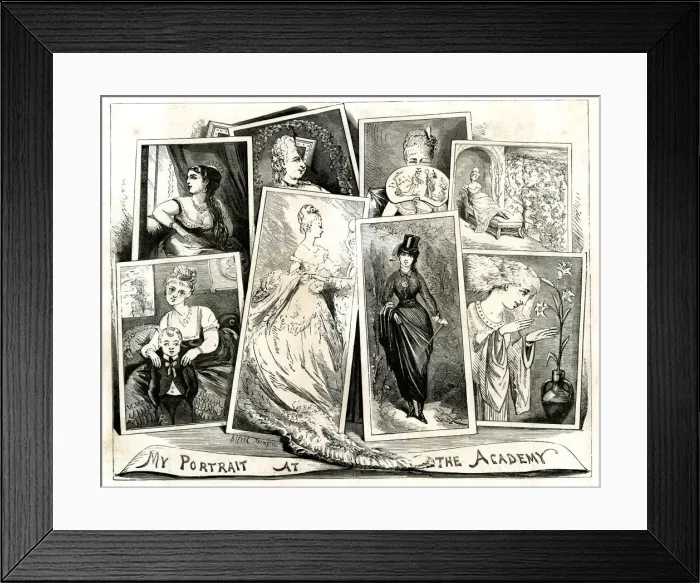 Framed Print : Cartoon, My Portrait at the Royal Academy