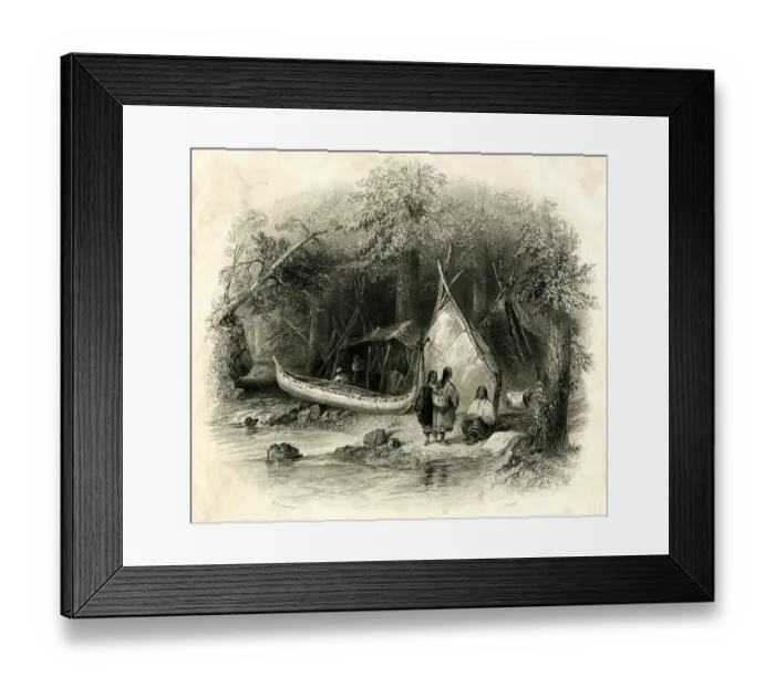Framed Print : Native American wigwam in the forest, Canada Framed Print : Native American wigwam in the forest, Canada