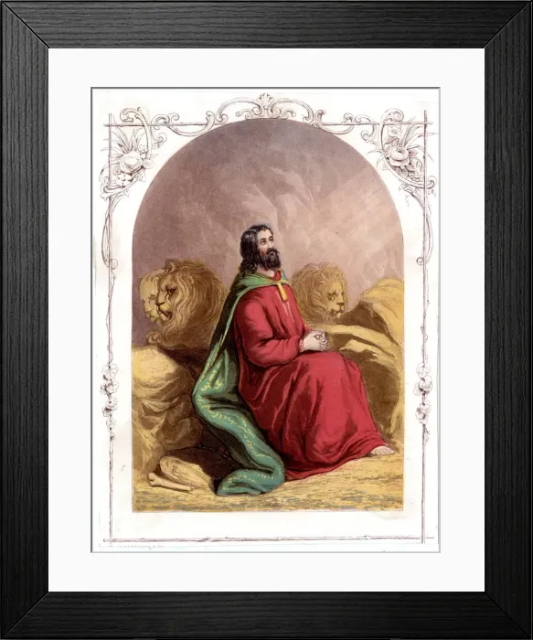 Framed Print : Daniel in the Lions Den Framed Print : Daniel in the Lions Den