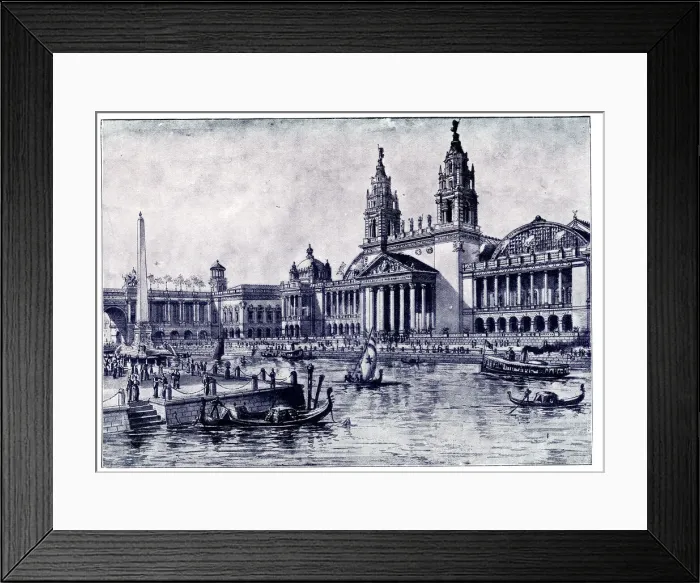 Framed Print : Palace of Mechanical Arts, Worlds Fair Exhibition, Chicago Framed Print : Palace of Mechanical Arts, Worlds Fair Exhibition, Chicago