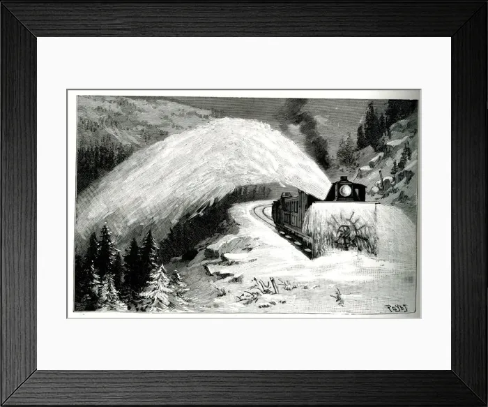 Framed Print : Railway train with rotary snow shifter Framed Print : Railway train with rotary snow shifter