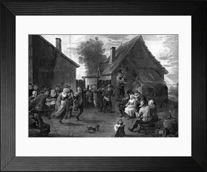 Framed Print : Dutch rustic scene with music and celebration Framed Print : Dutch rustic scene with music and celebration