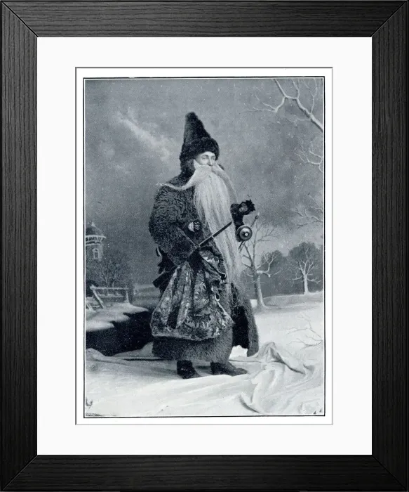 Framed Print : Father Christmas - costumed man in a studio portrait Framed Print : Father Christmas - costumed man in a studio portrait