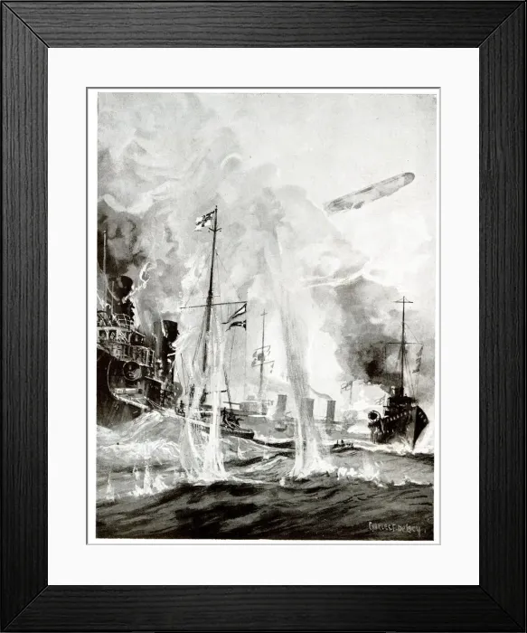 Framed Print : British and German destroyers, Heligoland Bight, WW1 Framed Print : British and German destroyers, Heligoland Bight, WW1