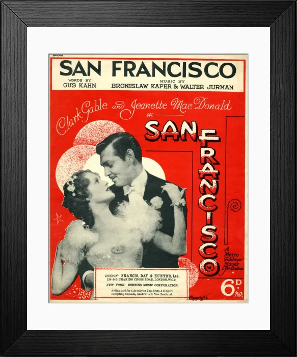 Framed Print : Clark Gable and Jeanette MacDonald in San Francisco Framed Print : Clark Gable and Jeanette MacDonald in San Francisco