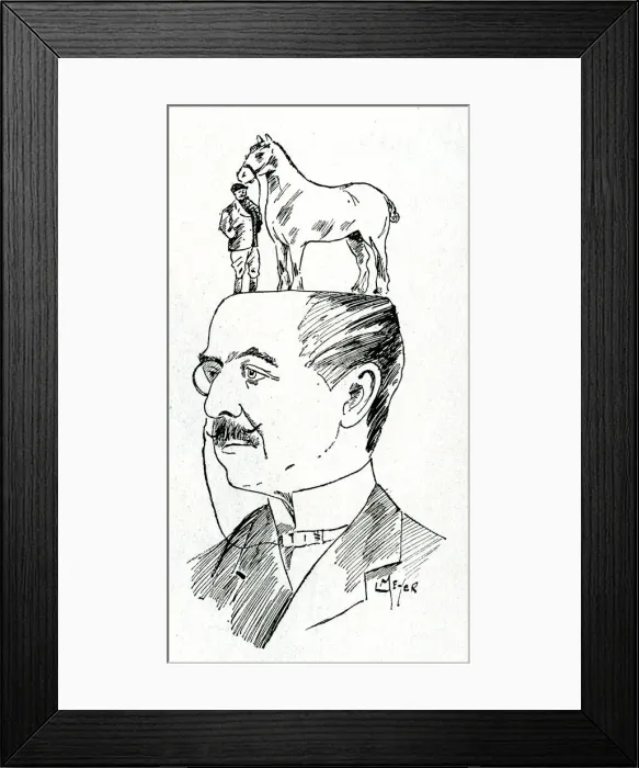 Framed Print : Cartoon, Sir Walter Gilbey, wine merchant and philanthropist Framed Print : Cartoon, Sir Walter Gilbey, wine merchant and philanthropist