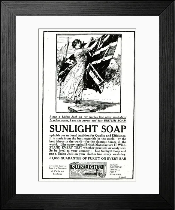 Framed Print : Advertisement, Sunlight Soap Framed Print : Advertisement, Sunlight Soap