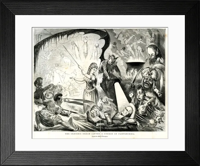 Framed Print : Cartoon, The Censors Dream after a course of pantomimes Framed Print : Cartoon, The Censors Dream after a course of pantomimes
