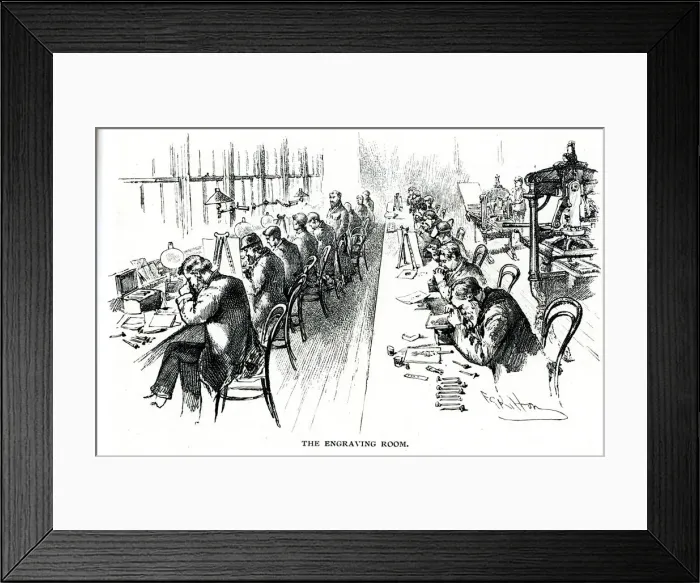 Framed Print : The Engraving Room, Black & White magazine Framed Print : The Engraving Room, Black & White magazine