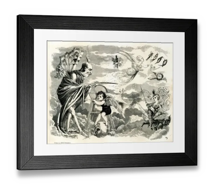 Framed Print : Cartoon, The New Year Framed Print : Cartoon, The New Year