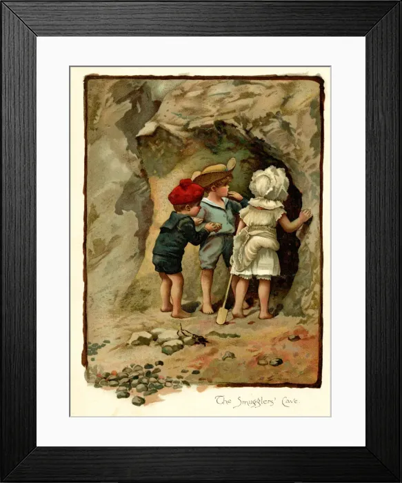 Framed Print : Illustration, The Smugglers Cave Framed Print : Illustration, The Smugglers Cave