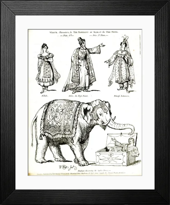 Framed Print : Toy Theatre - characters in The Elephant of Siam Framed Print : Toy Theatre - characters in The Elephant of Siam