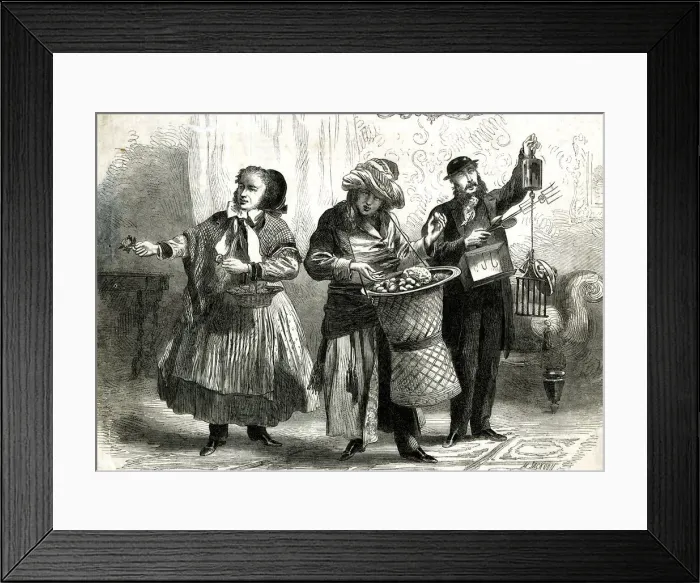 Framed Print : Victorian charades party - the last syllables Framed Print : Victorian charades party - the last syllables