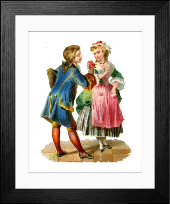 Framed Print : Victorian scrap, the floral gift