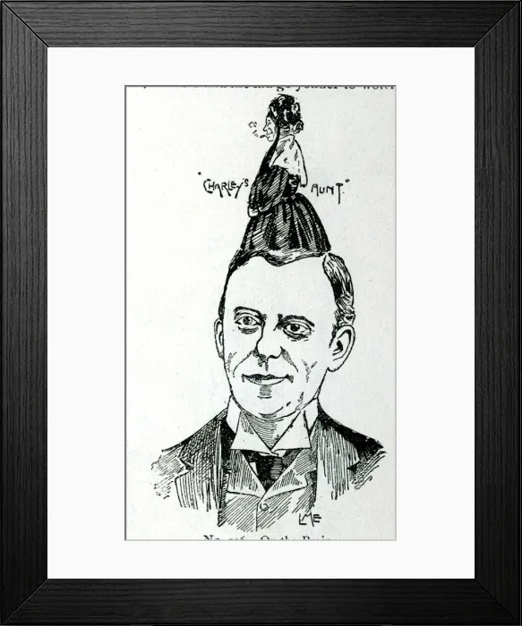 Framed Print : Cartoon, Ws Penley, actor as Charleys Aunt Framed Print : Cartoon, Ws Penley, actor as Charleys Aunt