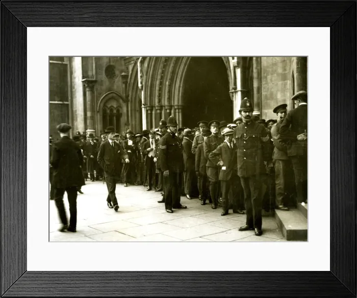 Framed Print : Crowd outside the Law Courts, London - Casement Trial Framed Print : Crowd outside the Law Courts, London - Casement Trial