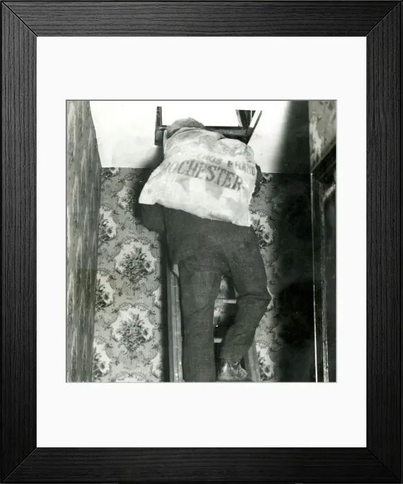 Framed Print : Securing a house against air raids, WW1 Framed Print : Securing a house against air raids, WW1