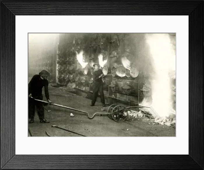 Framed Print : Women workers raking out white hot coke, Vauxhall Framed Print : Women workers raking out white hot coke, Vauxhall