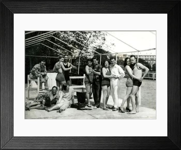 Framed Print : Impromptu dance to gramophone at river resort Framed Print : Impromptu dance to gramophone at river resort