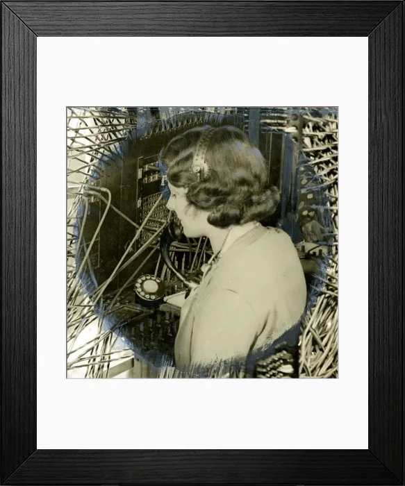 Framed Print : Telephone operator, Mayfair Exchange, London Framed Print : Telephone operator, Mayfair Exchange, London