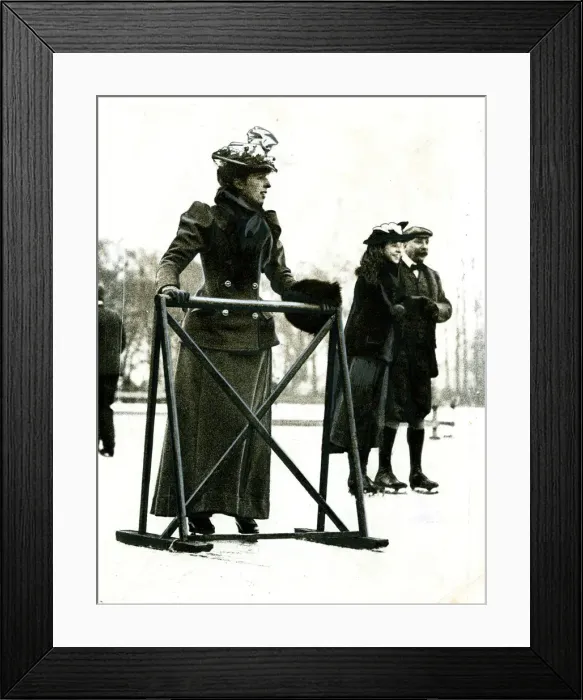 Framed Print : Beginners aid to skating, Wimbledon, London Framed Print : Beginners aid to skating, Wimbledon, London