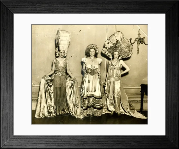 Framed Print : Three women in fancy dress, including Ann Todd Framed Print : Three women in fancy dress, including Ann Todd