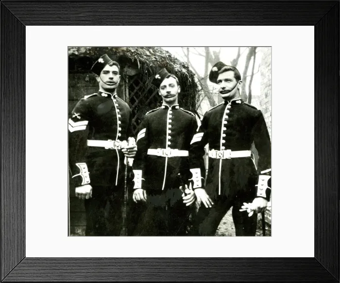 Framed Print : Three soldiers in walking out uniform Framed Print : Three soldiers in walking out uniform