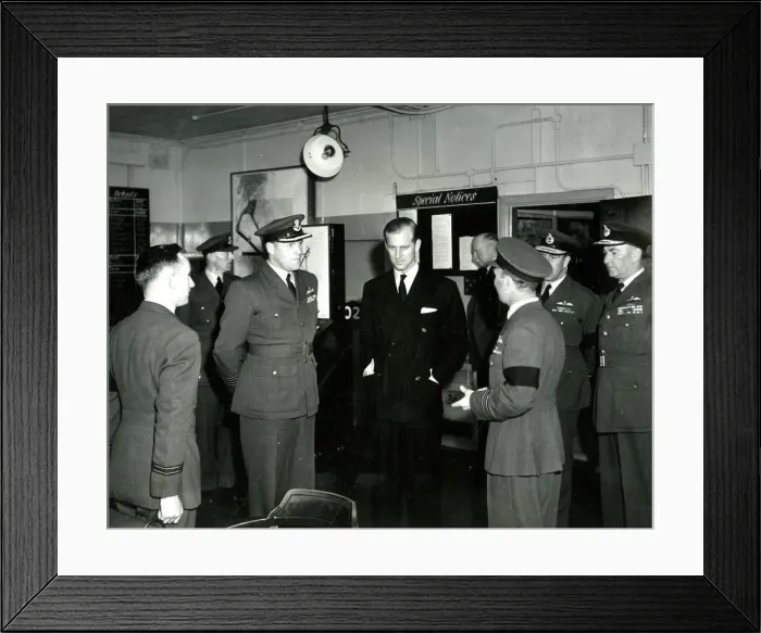 Framed Print : Prince Philip visiting RAF officers Framed Print : Prince Philip visiting RAF officers