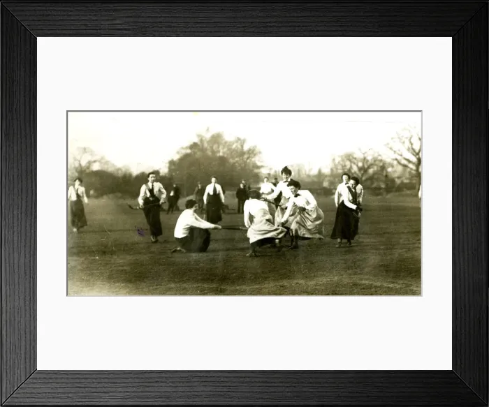 Framed Print : Womens hockey match, Surrey v Sussex, 1902 Framed Print : Womens hockey match, Surrey v Sussex, 1902