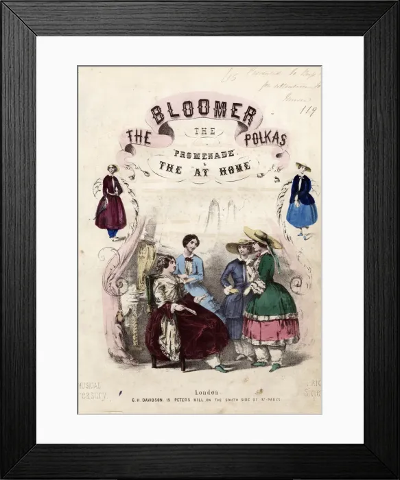 Framed Print : The Bloomer Polka, The Promenade and The At Home