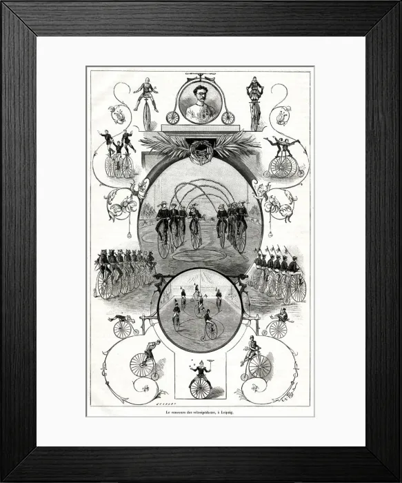 Framed Print : Velocipede competition in Leipzig, Germany 1885 Framed Print : Velocipede competition in Leipzig, Germany 1885