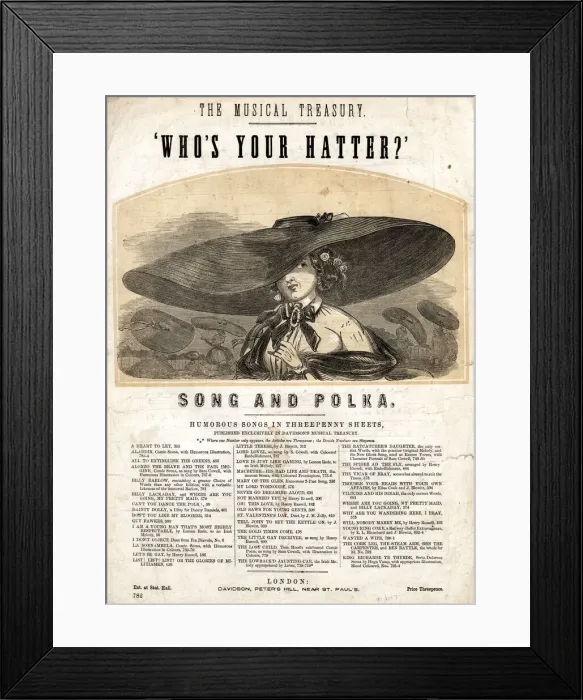 Framed Print : Whose Your Hatter Song and Polka, by W Wilson Framed Print : Whose Your Hatter Song and Polka, by W Wilson